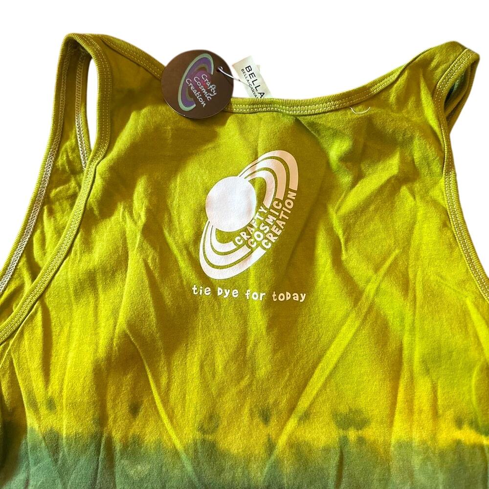Womens Tank Top Size Large Handmade Tie Dye Green Brown Yellow Earthy Brand New